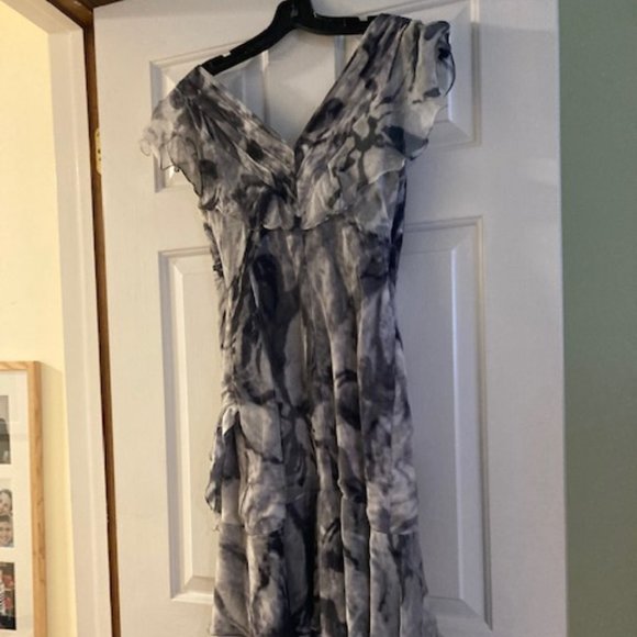 Black and white dyed silk dress by Carlos Meile - Picture 2 of 5